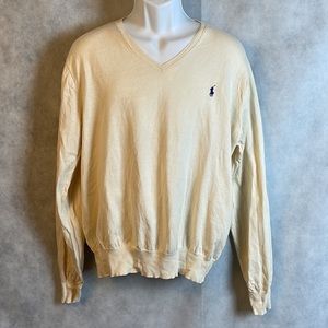 Polo by Ralph Lauren V-neck Pima Cotton Sweater Size Medium